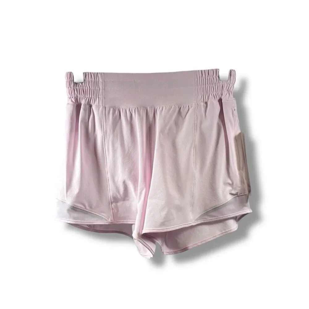 Lululemon NWT Hotty Hot High Rise Short 4” in Pink Organza Size 4
